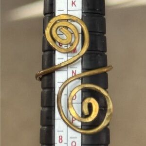 Artisan Made Handmade Hammered Brass Spiral Adjustable Ring 6 7